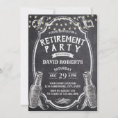 Invitation Soins de bière Rustic Chalkboard Retraite Party (Devant)