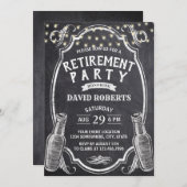 Invitation Soins de bière Rustic Chalkboard Retraite Party (Devant / Derrière)