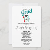 Invitation Soins Dentaires Dent Heureuse avec Casquette de Di (Devant)