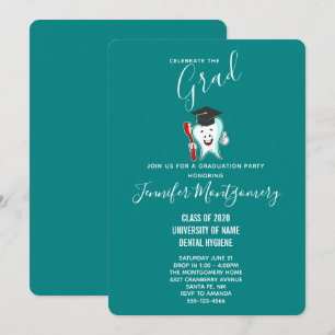 Invitation Soins Dentaires Dent Heureuse avec Remise de Diplô