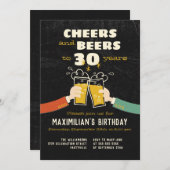 Invitation Soins Et Bières À 30 Ans Retro Cartoon (Devant / Derrière)