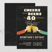 Invitation Soins Et Bières À 40 Ans Retro Cartoon (Devant / Derrière)
