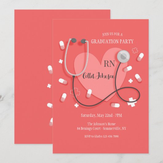 Invitation Soins infirmiers (Devant / Derrière)