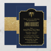 Invitation Soins infirmiers de la fête de graduation Élégante (Devant / Derrière)