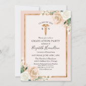 Invitation Soins infirmiers Graduation Party Photo Blush Flor (Devant)