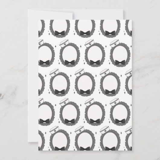 Invitation Soins infirmiers noirs (Dos)