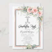 Invitation Soins infirmiers Roses Boho Parti de graduation (Devant)