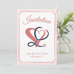 Invitation Soins Médicales, infirmière. Stethoscope et Modèle