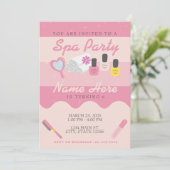 Invitation Soins personnels spas rose fête d'anniversaire (Debout devant)