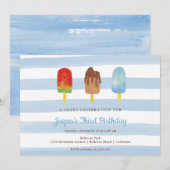 Invitation Soins sucrés Fête des Blue Boys (Devant / Derrière)