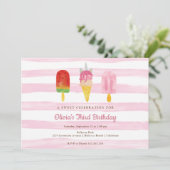 Invitation Soins sucrés Filles roses fête d'anniversaire (Debout devant)