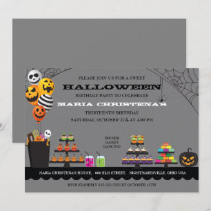 Invitation Soins sucrés Halloween Anniversaire Fête Invitatio