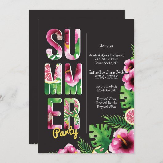 Invitation Soirée (Devant / Derrière)