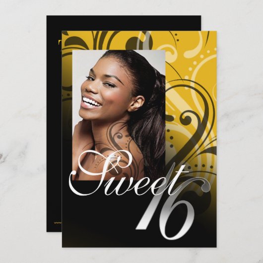 Invitation Soirée 16 Anniversaire (Devant / Derrière)