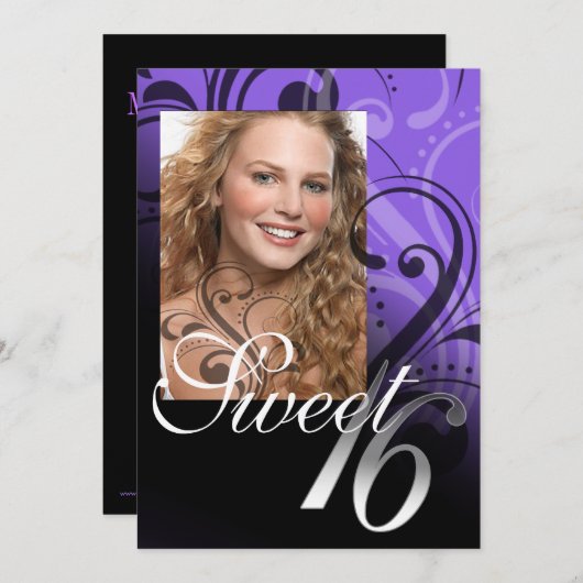 Invitation Soirée 16 Anniversaire (Devant / Derrière)