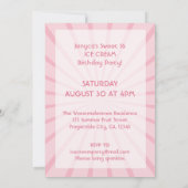 Invitation Soirée 16 Crème de glace rose Anniversaire (Dos)