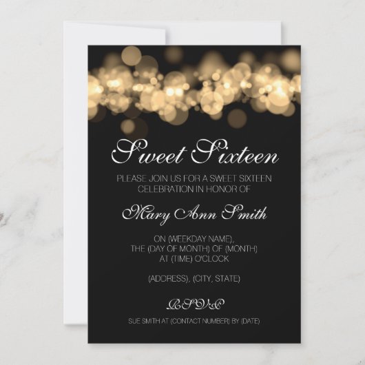 Invitation Soirée 16 médailles d'or de bokeh (Devant)