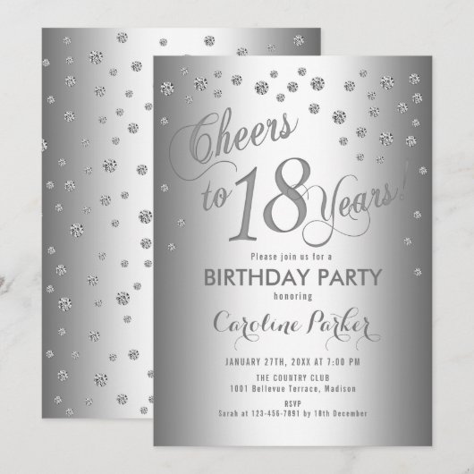 Invitation Soirée 18e anniversaire (Devant / Derrière)