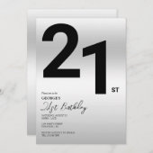 Invitation Soirée 21e anniversaire stylish (Devant / Derrière)