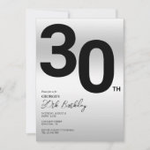 Invitation Soirée 30e anniversaire stylish (Devant)