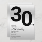 Invitation Soirée 30e anniversaire stylish (Devant / Derrière)