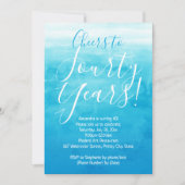 Invitation Soirée 40 Blue Ombre Modern 40e anniversaire (Devant)