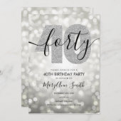 Invitation Soirée 40e anniversaire moderne et élégante (Devant / Derrière)