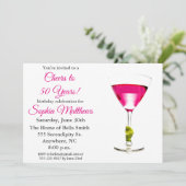 Invitation Soirée 50 ans rose 50e anniversaire Invita (Debout devant)