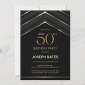 Invitation Soirée 50e anniversaire de l'élégante Black Gold (Devant)