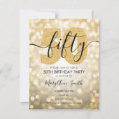 Invitation Soirée 50e Anniversaire de l'élégante Gold moderne (Devant)