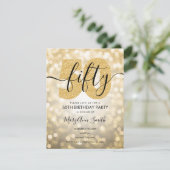 Invitation Soirée 50e Anniversaire de l'élégante Gold moderne (Debout devant)