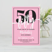 Invitation Soirée 50e anniversaire rose moderne (Debout devant)
