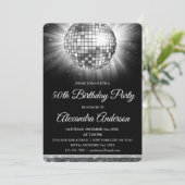 Invitation Soirée 50e anniversaire Silver Disco Ball (Debout devant)