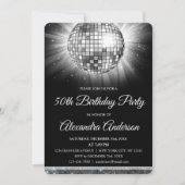 Invitation Soirée 50e anniversaire Silver Disco Ball (Devant)