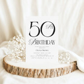 Invitation Soirée 50e anniversaire simple et élégante