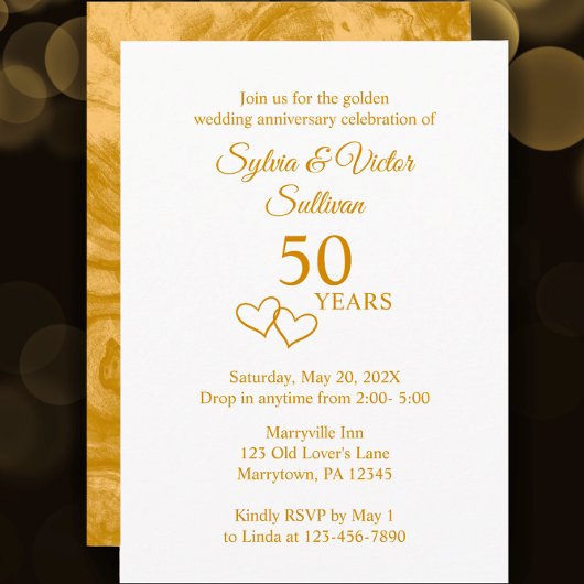 Invitation Soirée 50e Anniversaire sur mesure