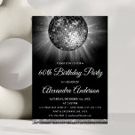 Invitation Soirée 60e anniversaire Silver Disco Ball<br><div class="desc">Soirée Silver Soixante Anniversaire Soirée Silver Disco Ball Party Invitation. L'Invitation à la fête d'anniversaire Silver and Black 60th est parfaite pour une fête d'anniversaire moderne de 60th.</div>