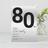 Invitation Soirée 80e anniversaire stylish (Debout devant)