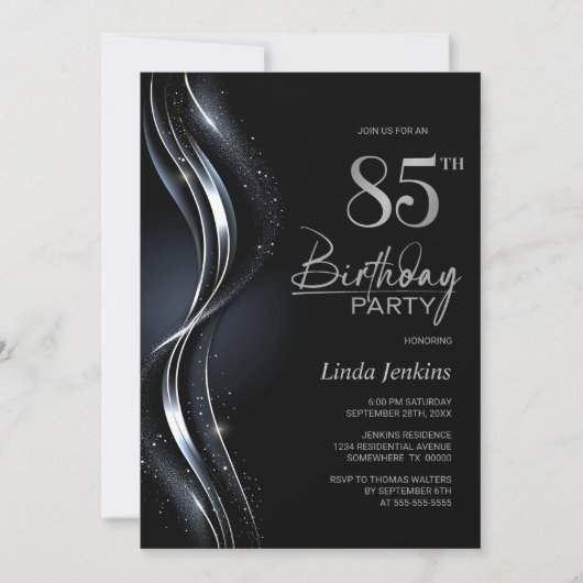 Invitation Soirée 85e anniversaire de Black and Silver (Devant)