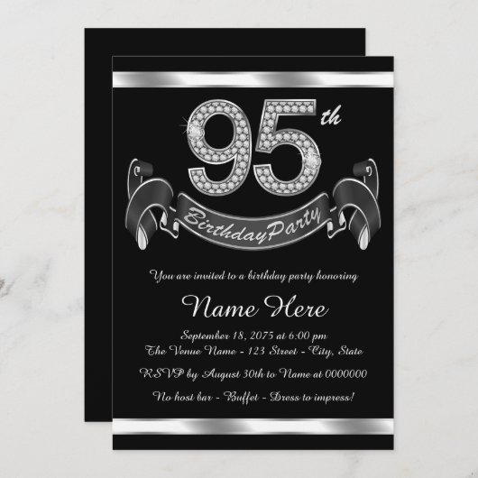 Invitation Soirée 95e anniversaire (Devant / Derrière)