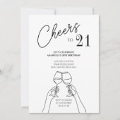 Invitation Soirée à 21 ans chic moderne (Devant)