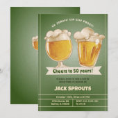 Invitation Soirée à 50 ans Bière 50e Cinquantième anniversair (Devant / Derrière)