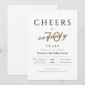 Invitation Soirée à 70 ans élégant moderne classe anniversair (Devant / Derrière)
