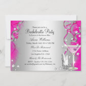 Invitation Soirée à étincelles rose & Cocktail Bachelorette (Devant)