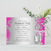 Invitation Soirée à étincelles rose & Cocktail Bachelorette (Debout devant)