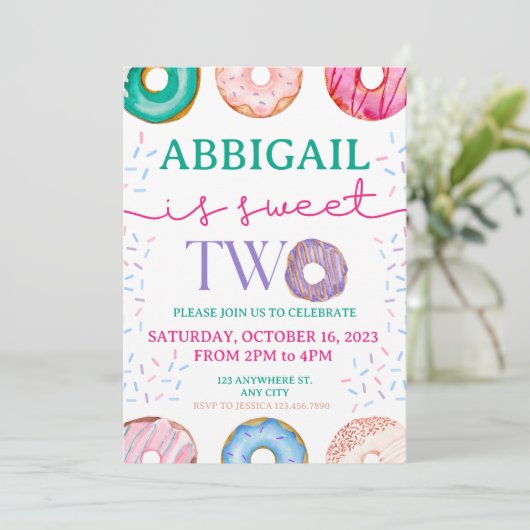 Invitation Soirée à la beigne douce deux 2e anniversaire (Debout devant)