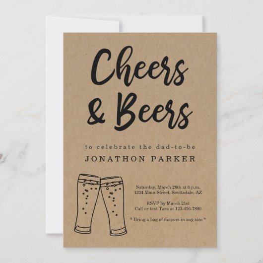 Invitation Soirée à la bière - Daddy Guy Homme Douche (Devant)