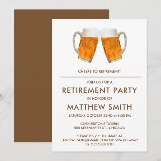 Invitation Soirée à la retraite (Devant / Derrière)