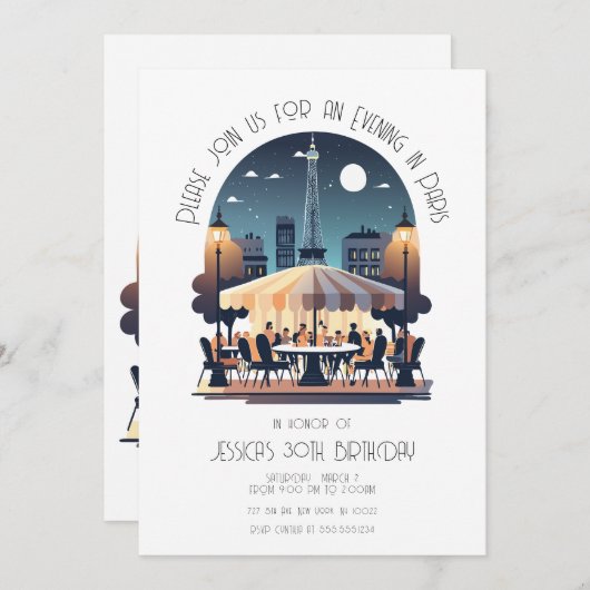 Invitation Soirée À Paris (Devant / Derrière)