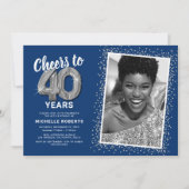 Invitation Soirée à quarante ans 40e anniversaire Photo (Devant)